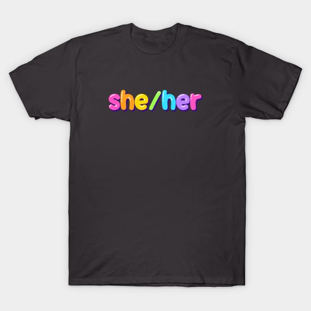 she/her jellybean design T-Shirt by ummdra